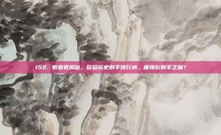 152. 数据君揭秘，欧冠历史射手排行榜，谁领衔射手之巅？