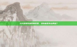 331决赛失利后的反思，球队能否东山再起？