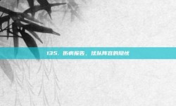 135. 伤病报告，球队阵容的隐忧