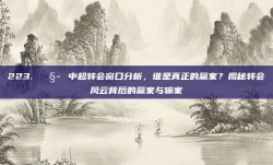 223. 🧭 中超转会窗口分析，谁是真正的赢家？揭秘转会风云背后的赢家与输家