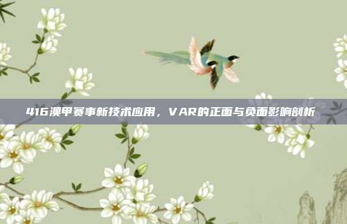 416澳甲赛事新技术应用，VAR的正面与负面影响剖析⚙️  第1张